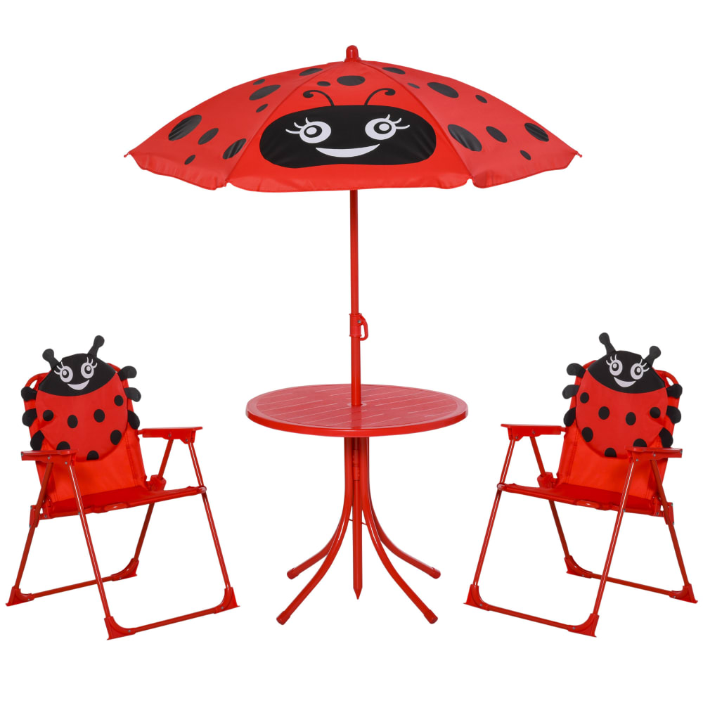 Ensemble salon de jardin enfant 4 pièces design coccinelle