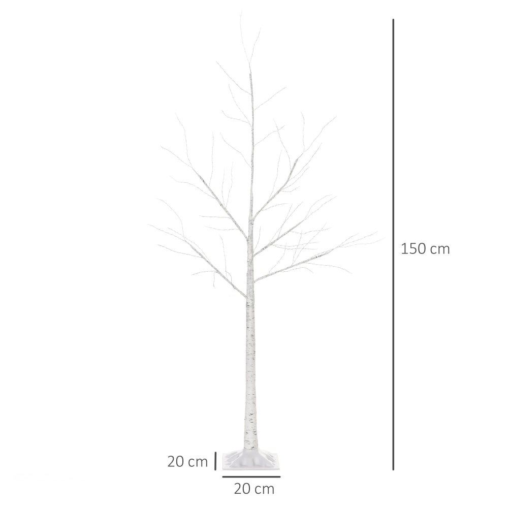 Albero di natale bianco con luci led per interni ed esterni -