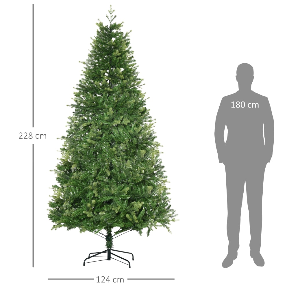 Albero di natale ignifugo per interni con 2056 rami e base -