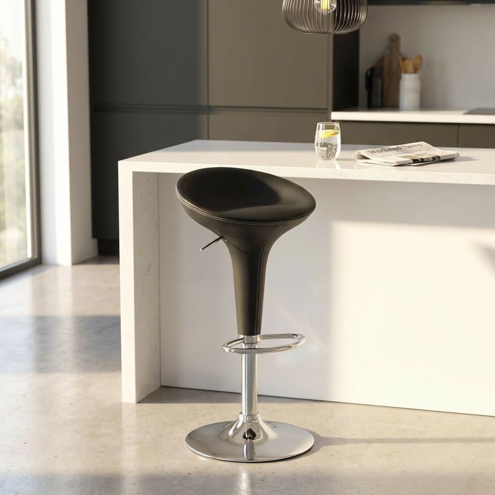 Sgabello da bar in plastica/metallo grigio 40x45x78 - Milani Home