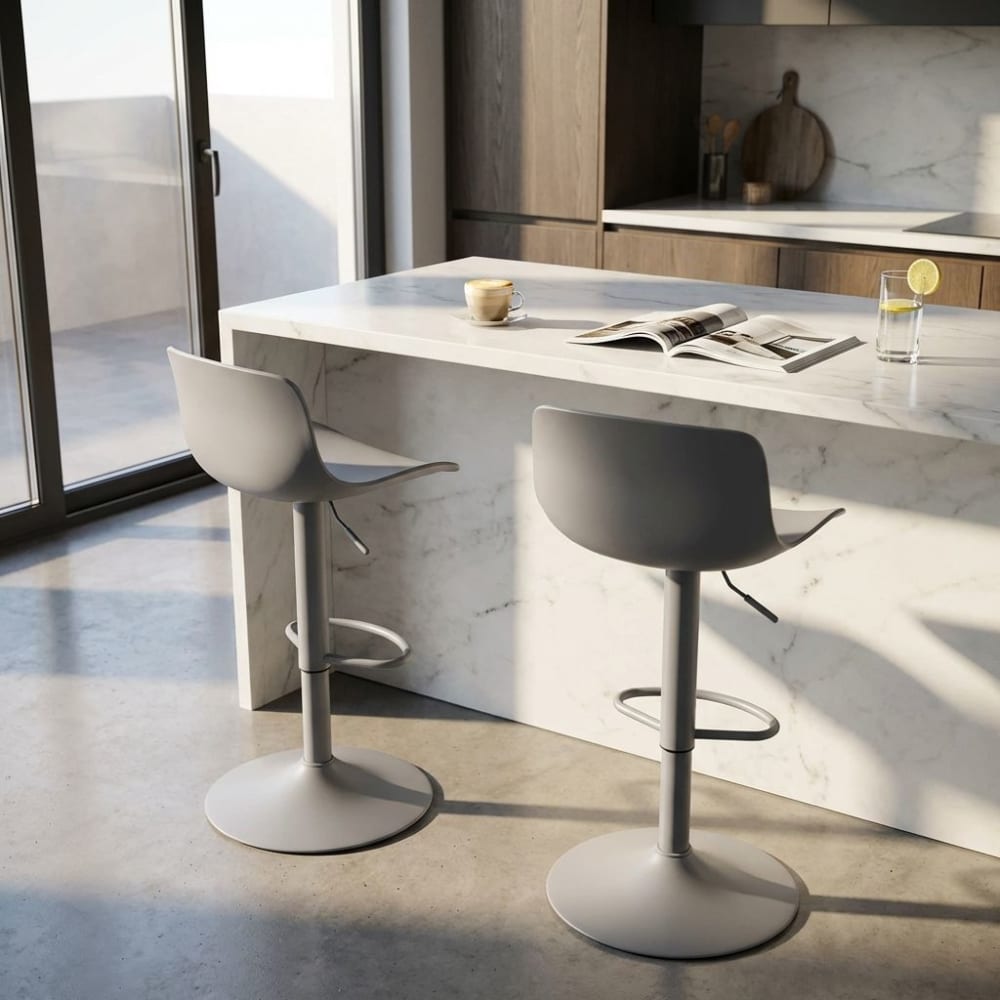 Sgabello in plastica grigio 44x45x102.5 - Milani Home