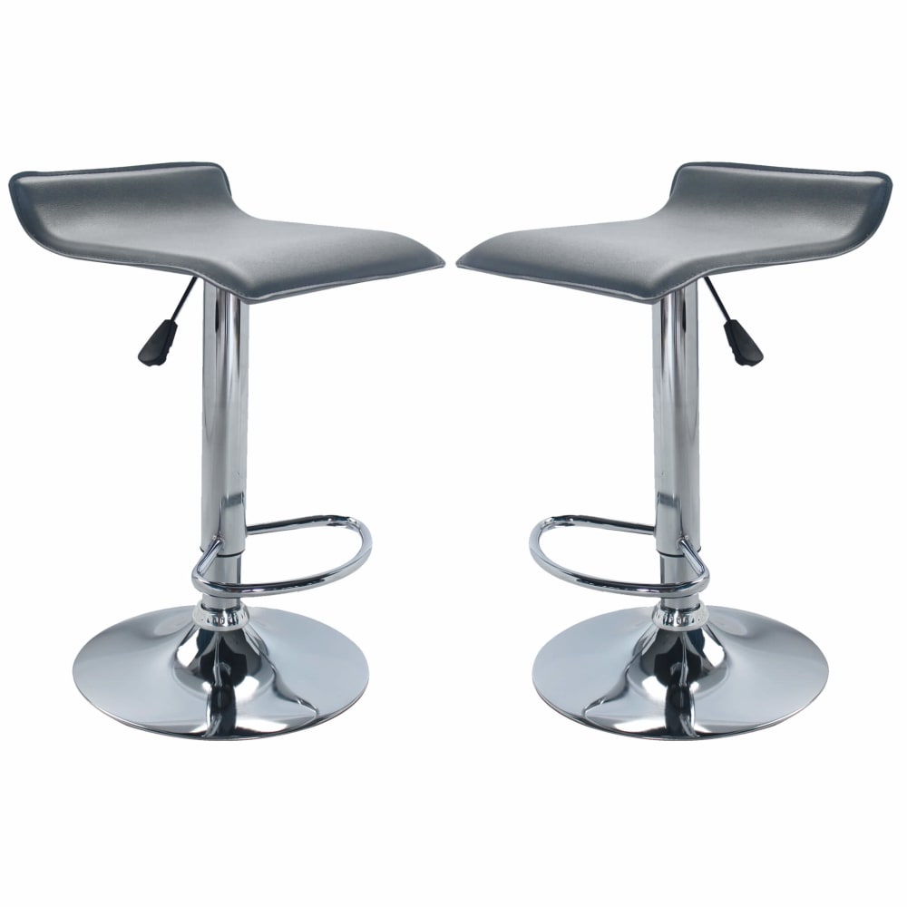 Sgabello da bar in ecopelle grigio chiaro 40x39x84 - Milani Home