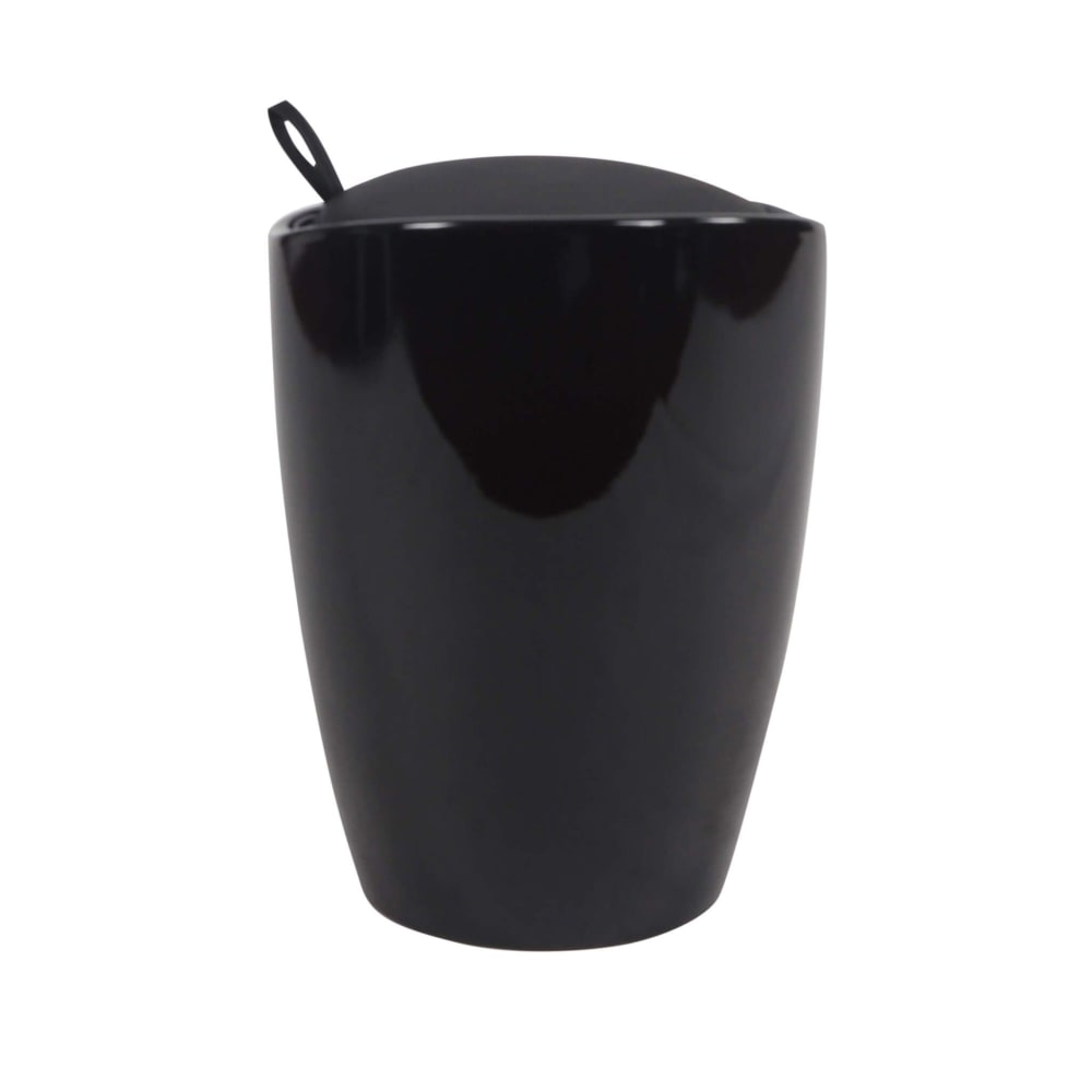 Sgabello pouf con cuscino in pvc nero 36x36x50 - Modello Contemporaneo - Nero - PVC - Cloruro di polivinile