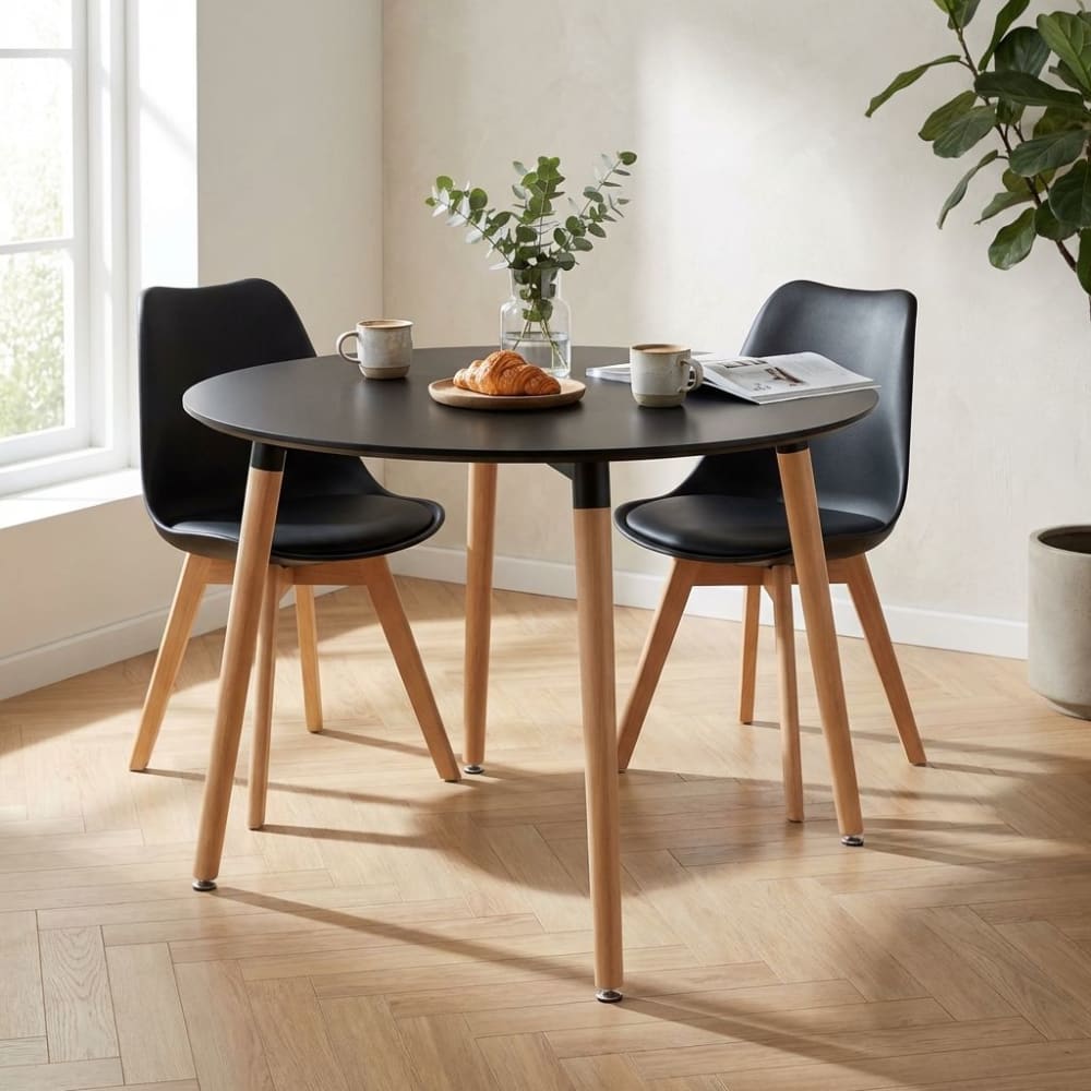 Tavolo da interno in legno/plastica nero 120x120x75 - Milani Home