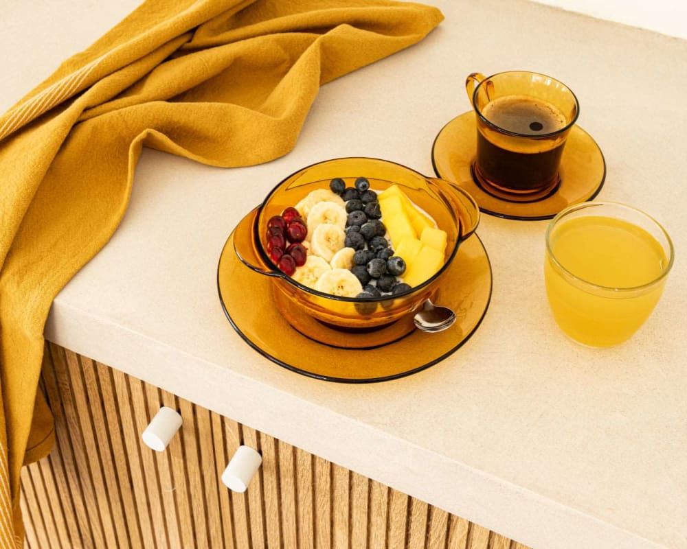 Lot de 6 - Bol à oreilles 51cl en verre résistant teinté vermeil - Maisons du Monde