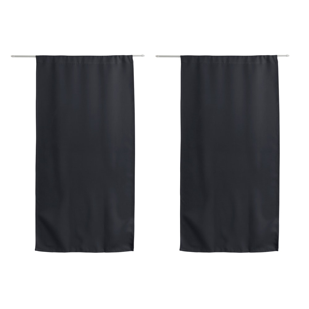 Petit rideau uni et occultant polyester gris foncé 60x120 cm - Maisons du Monde
