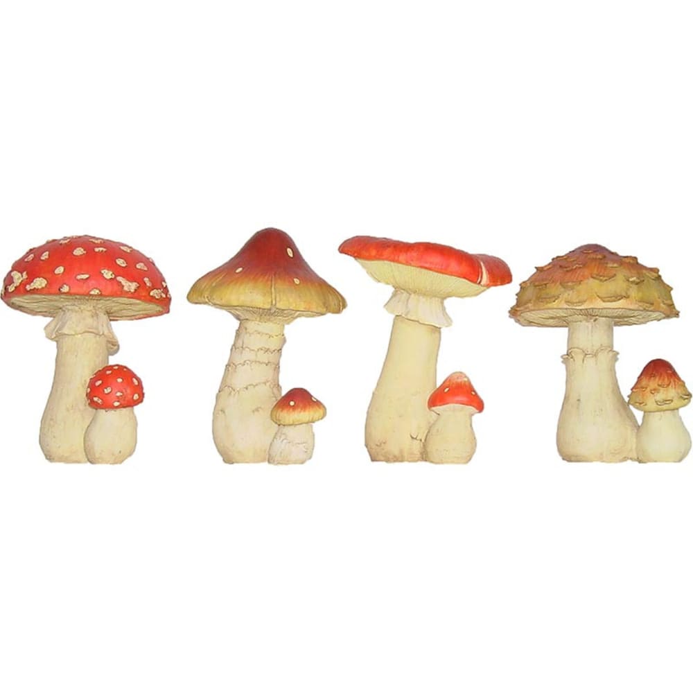 Lot de 4 champignons résine déco