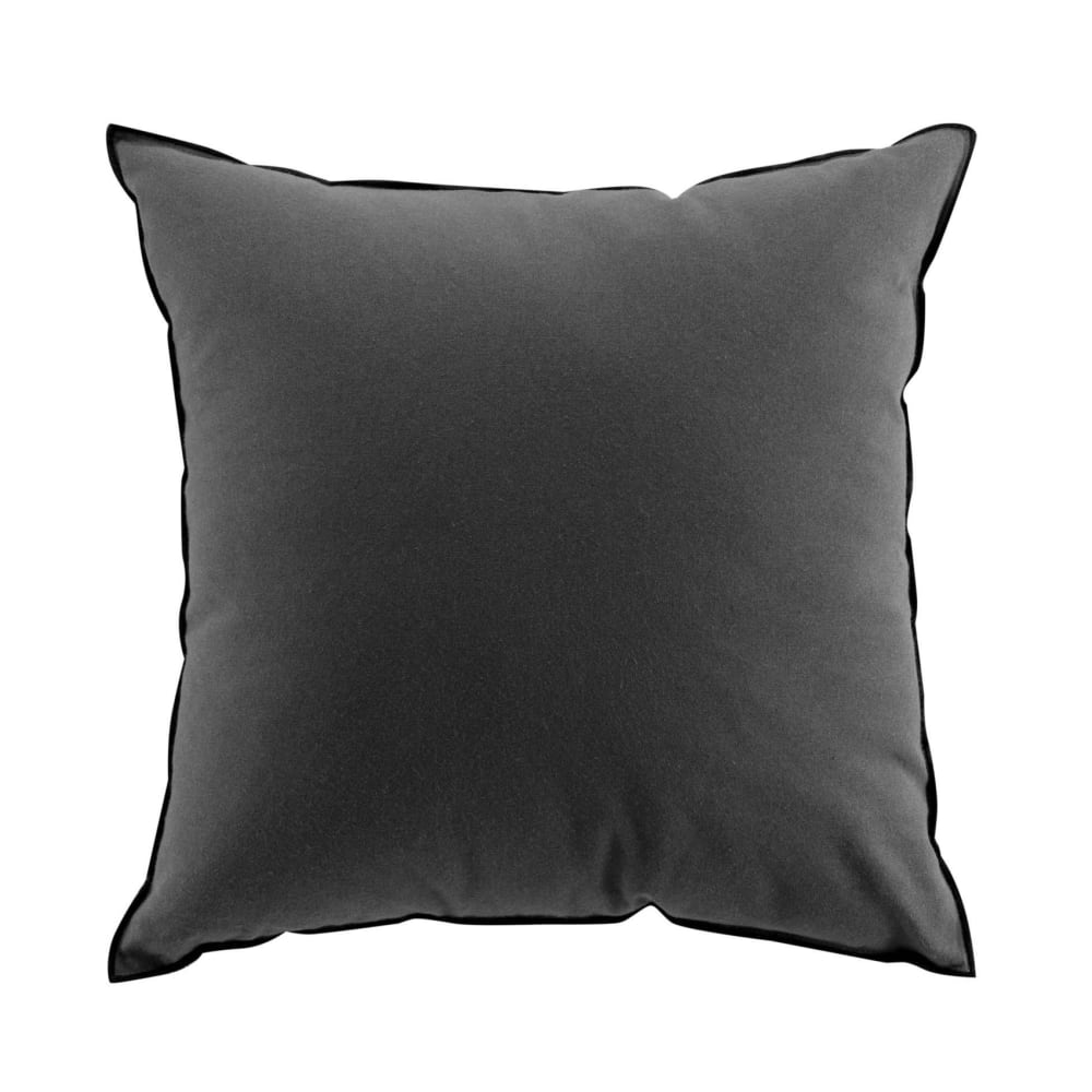 Coussin avec surjet en coton recyclé gris anthracite 50x50 cm