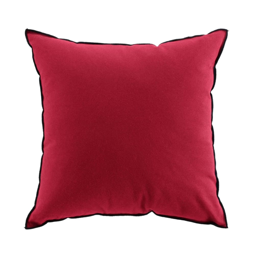 Coussin avec surjet en coton recyclé bordeaux 50x50 cm