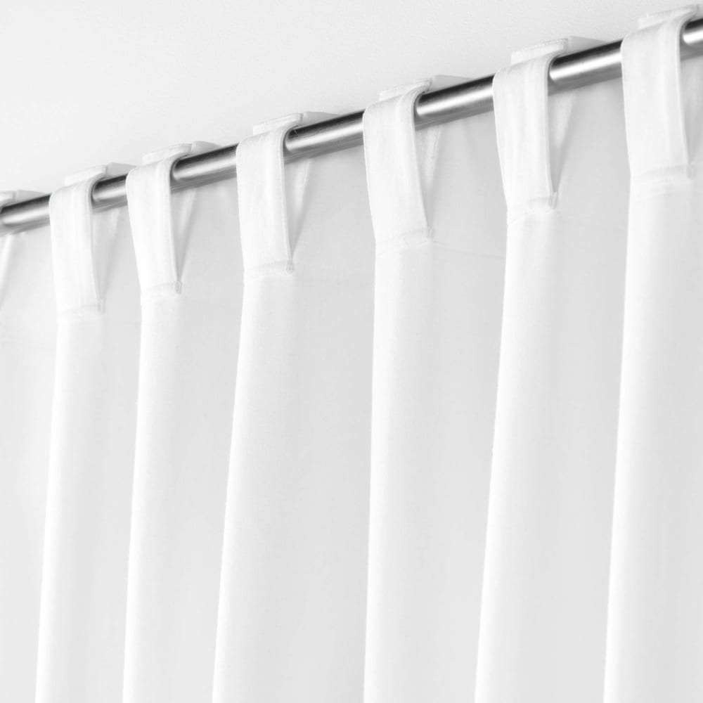 Rideau voilage surfilé passants cachés coton blanc 140x240 cm - Maisons du Monde