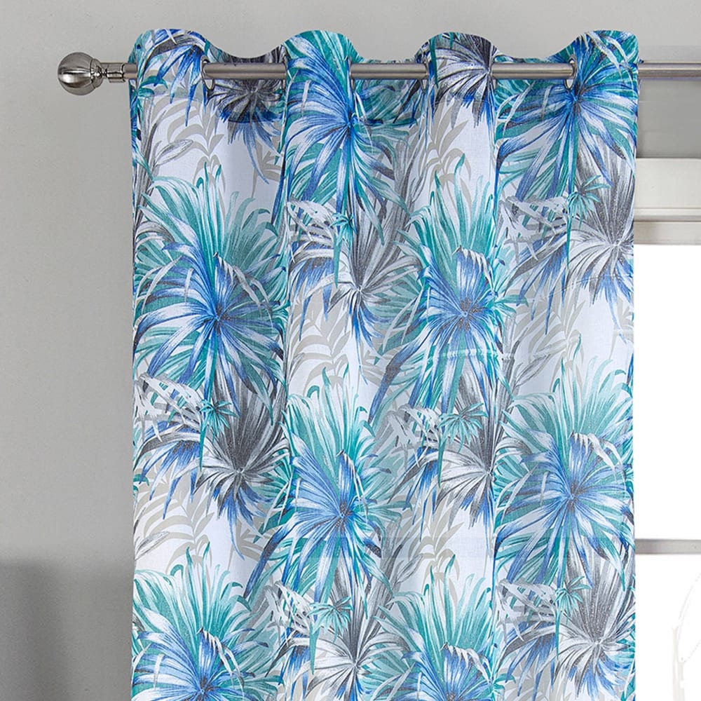 Paire de voilage au style tropical polyester blanc 140x260 cm - Maisons du Monde