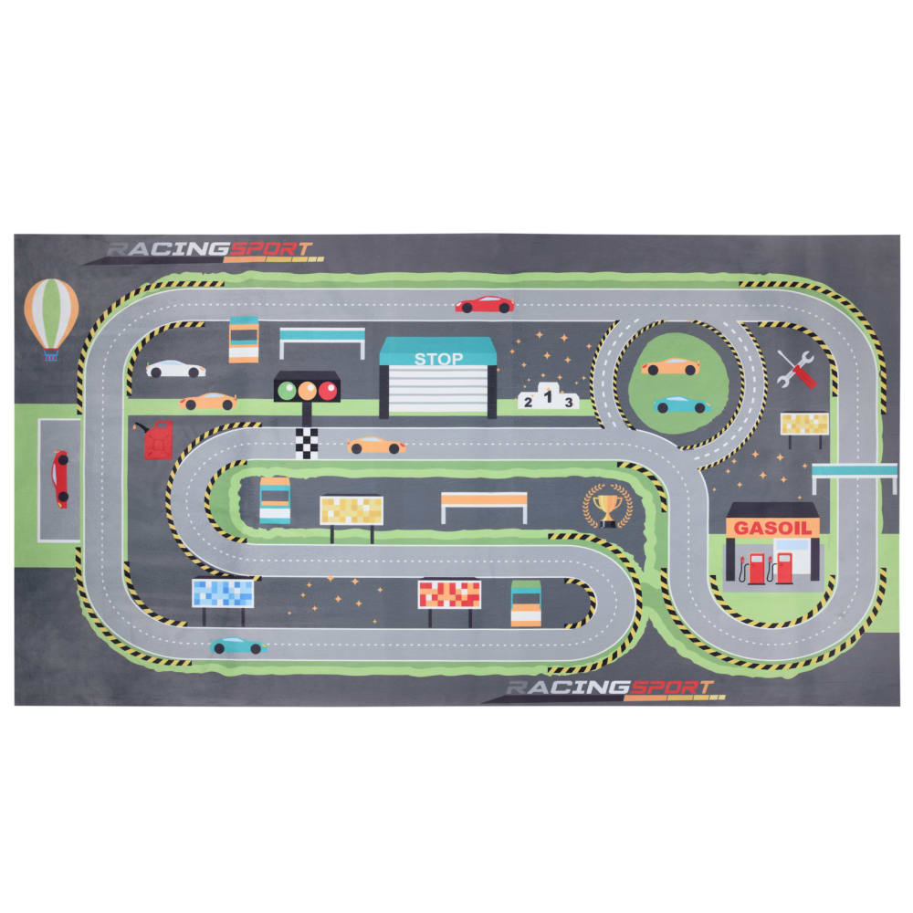 Home Maison Tapis de sol circuit de voiture plastique gris 150 x 80 style contemporain Gris Pvc - Poly Chlorure De Vinyle - 150x0x80cm