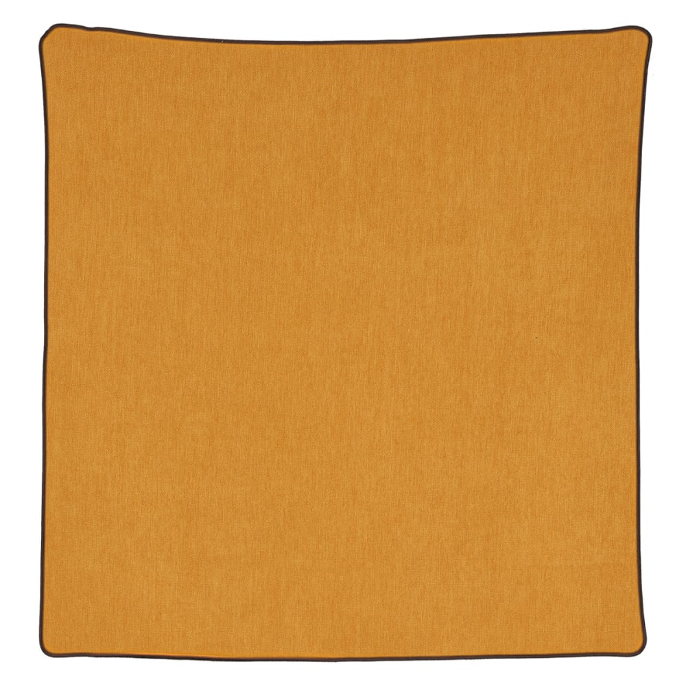 Linder Housse de coussin passepoilée - effet velours jaune 60x60 cm style contemporain