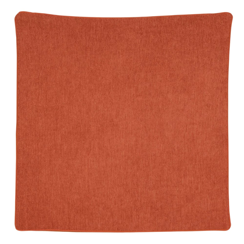 Housse de coussin passepoilée - effet velours terracotta 60x60 cm