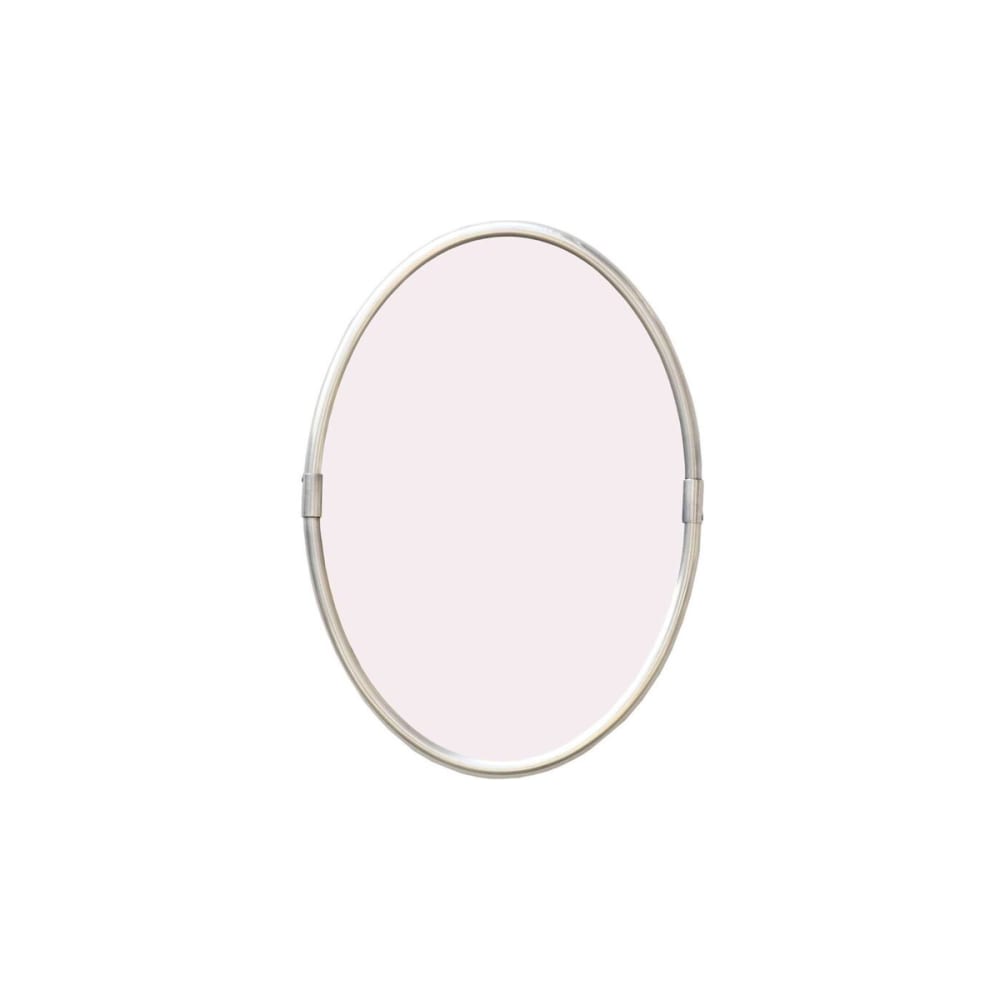 Miroir ovale en laiton argenté 57 x 41 cm