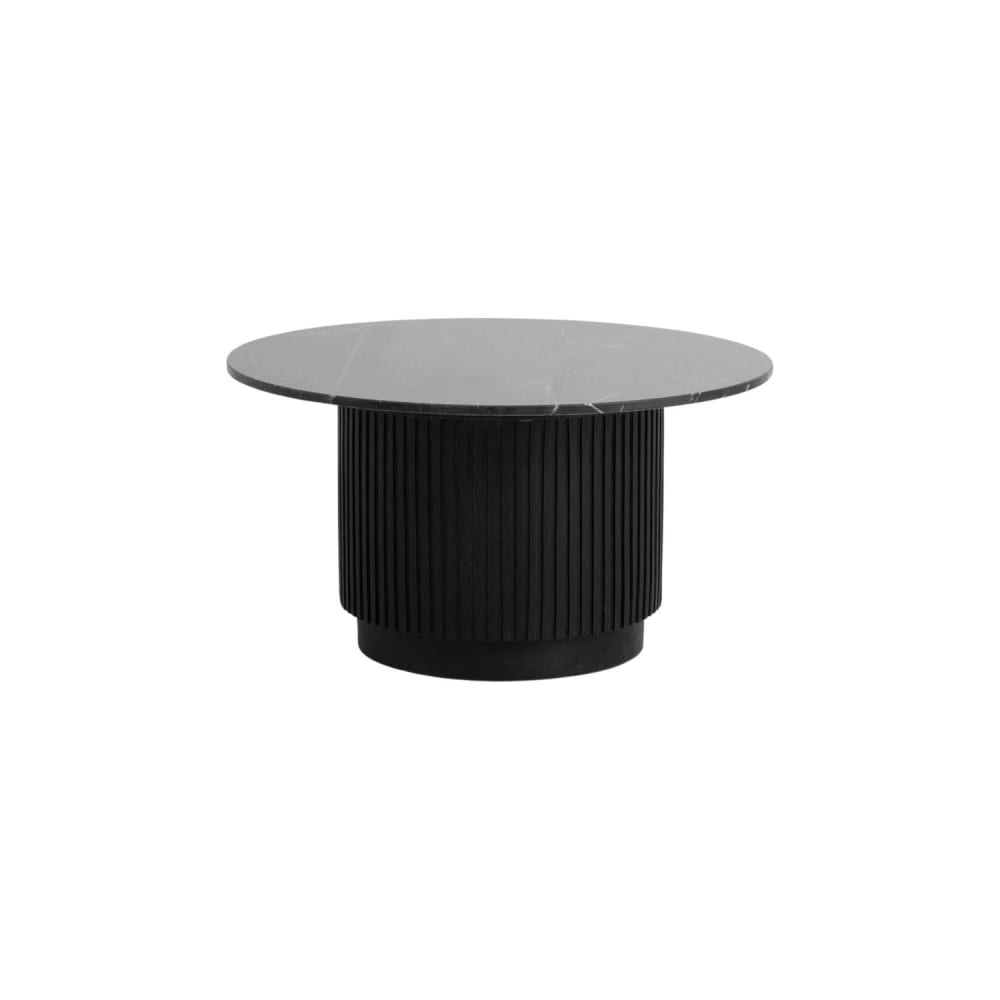 Nordal Couchtisch ERIE Ø75cm aus Marmor, Schwarz style modern Schwarz Holz