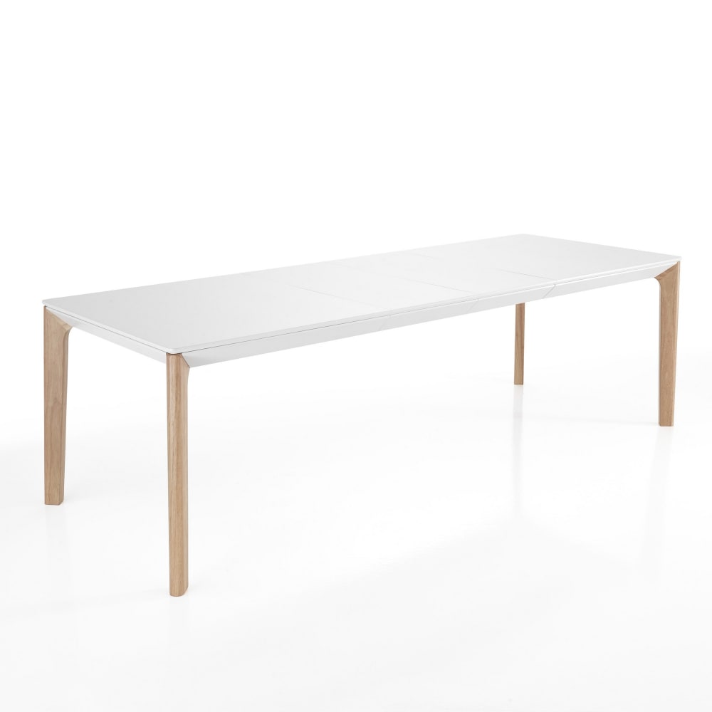 Ausziehtisch MDF mattweiße Eiche 75x90x160-240 cm - Maisons Du