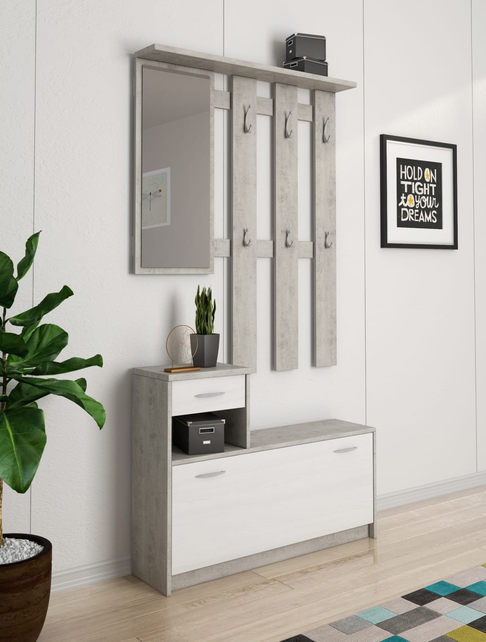Ingresso effetto legno finitura cemento - ORESTELUCHETTA