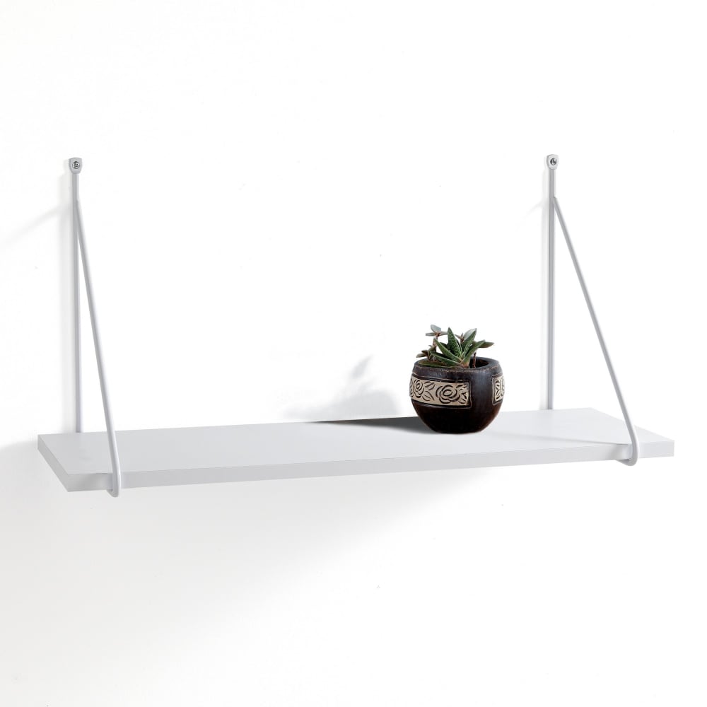 Étagère murale effet bois blanc h30 x l60 x p22