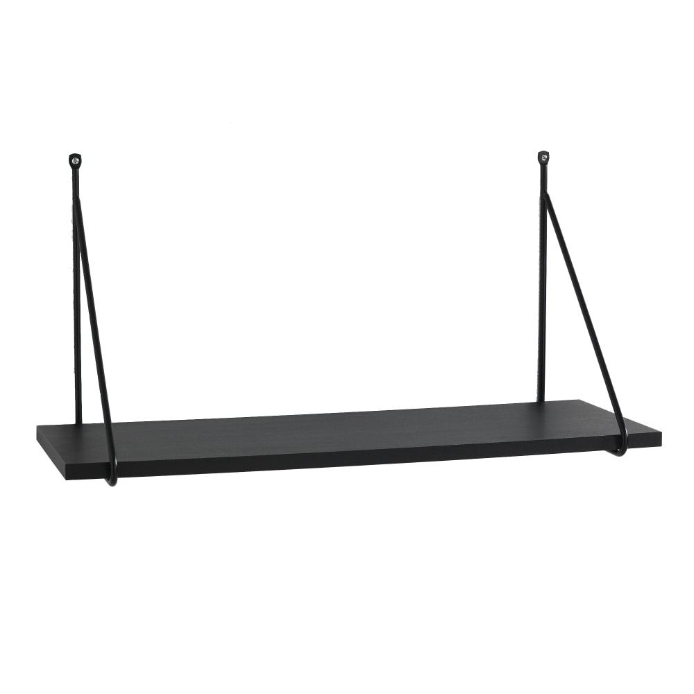 Étagère murale effet bois noir H30 x L60 x P22