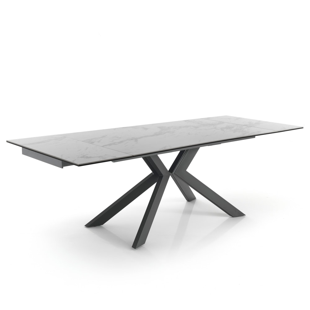 Tavolo allungabile in ceramica marmo bianco
