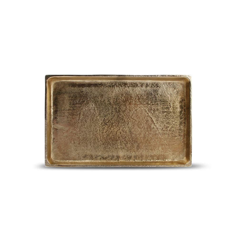 Plat décoratif or en métaux 22x14cm - Maisons du Monde