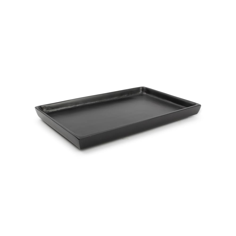 Plat décoratif noir en métaux 22x14cm