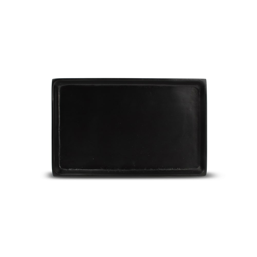 Plat décoratif noir en métaux 22x14cm - Maisons du Monde