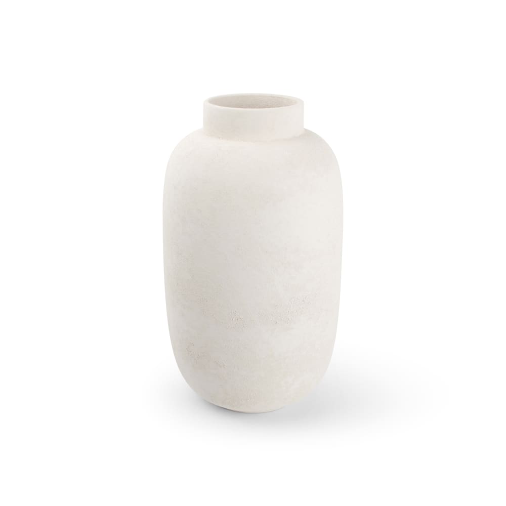 Vase blanc en grès 20xh34cm