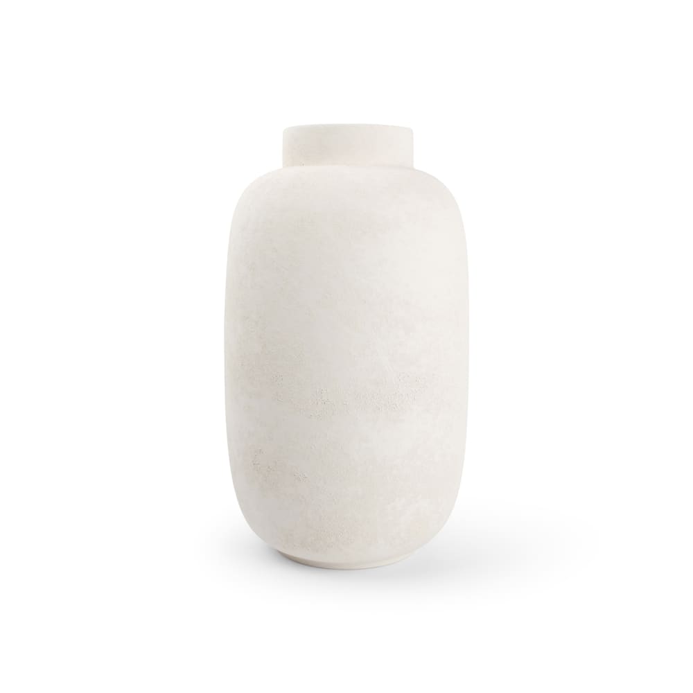 Vase blanc en grès 20xh34cm