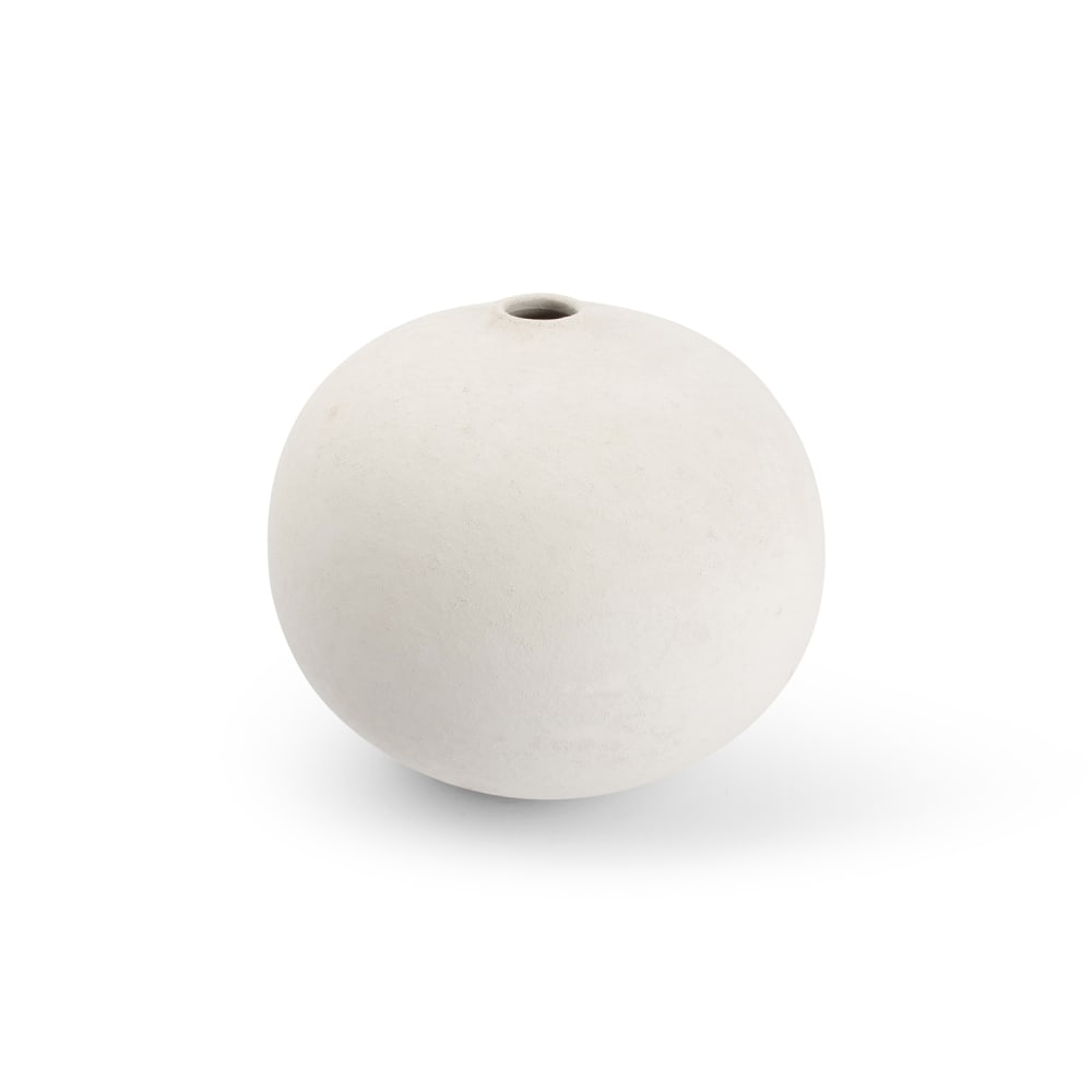 Vase blanc en grès 23xh20cm