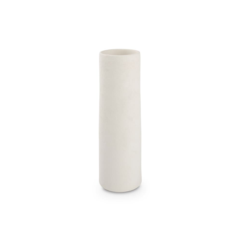 Vase blanc en grès 10xh30cm