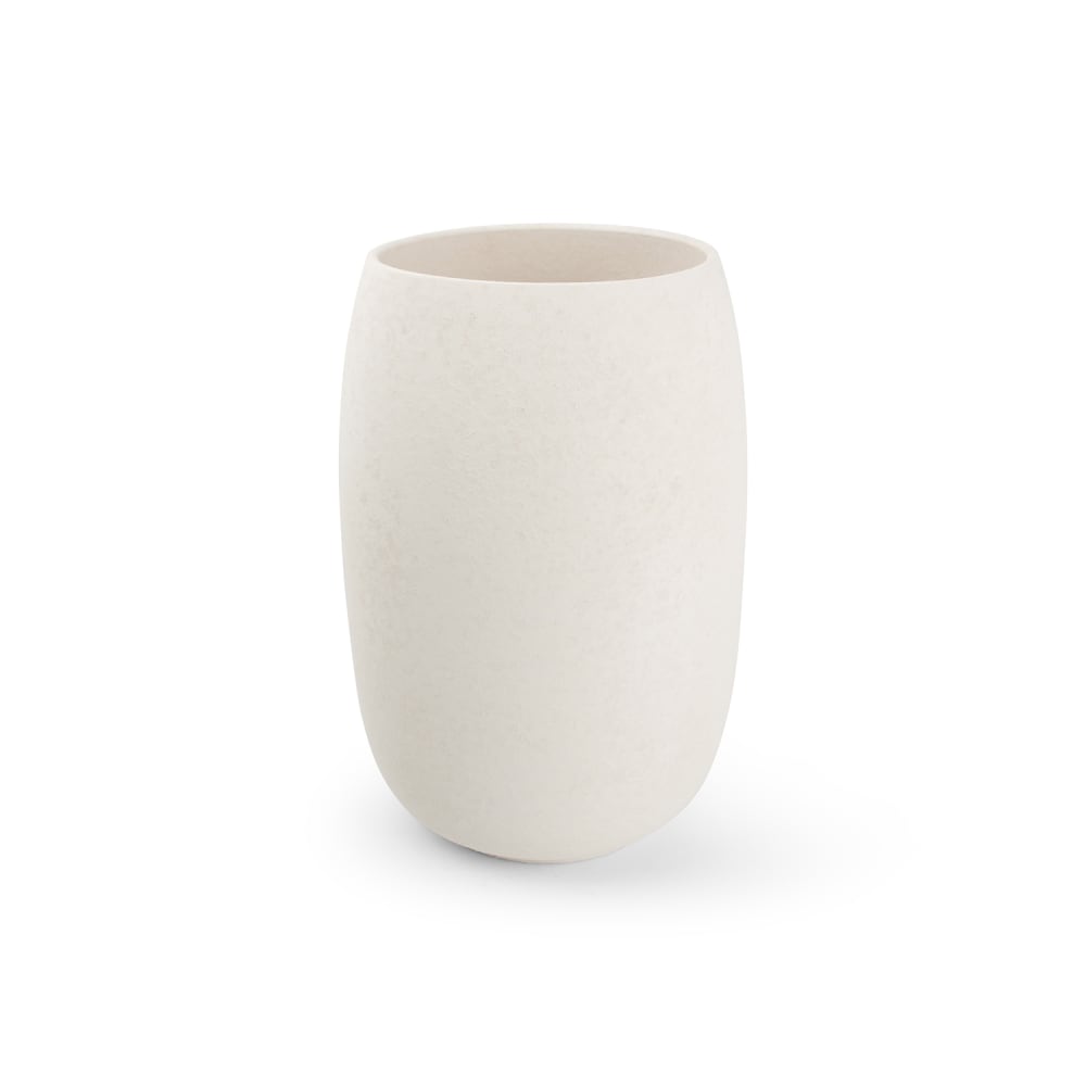 Vase blanc en grès 20xh30,5cm