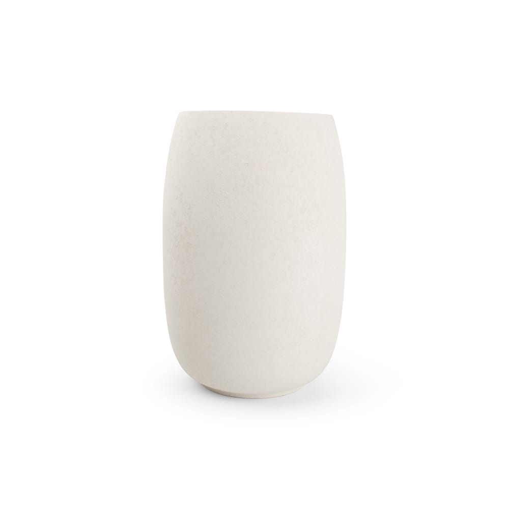 Vase blanc en grès 20xh30,5cm