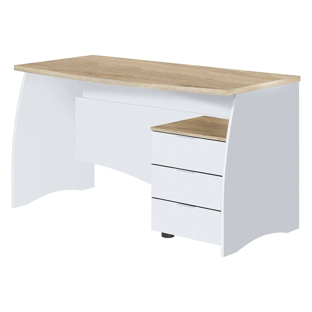 Bureau effet bois beige, blanc