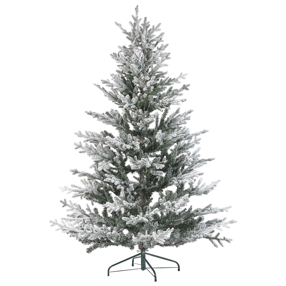 Beliani Künstlicher Weihnachtsbaum schneebedeckt 180 cm weiß style classic chic - Pvc - Polyvinlychlorid