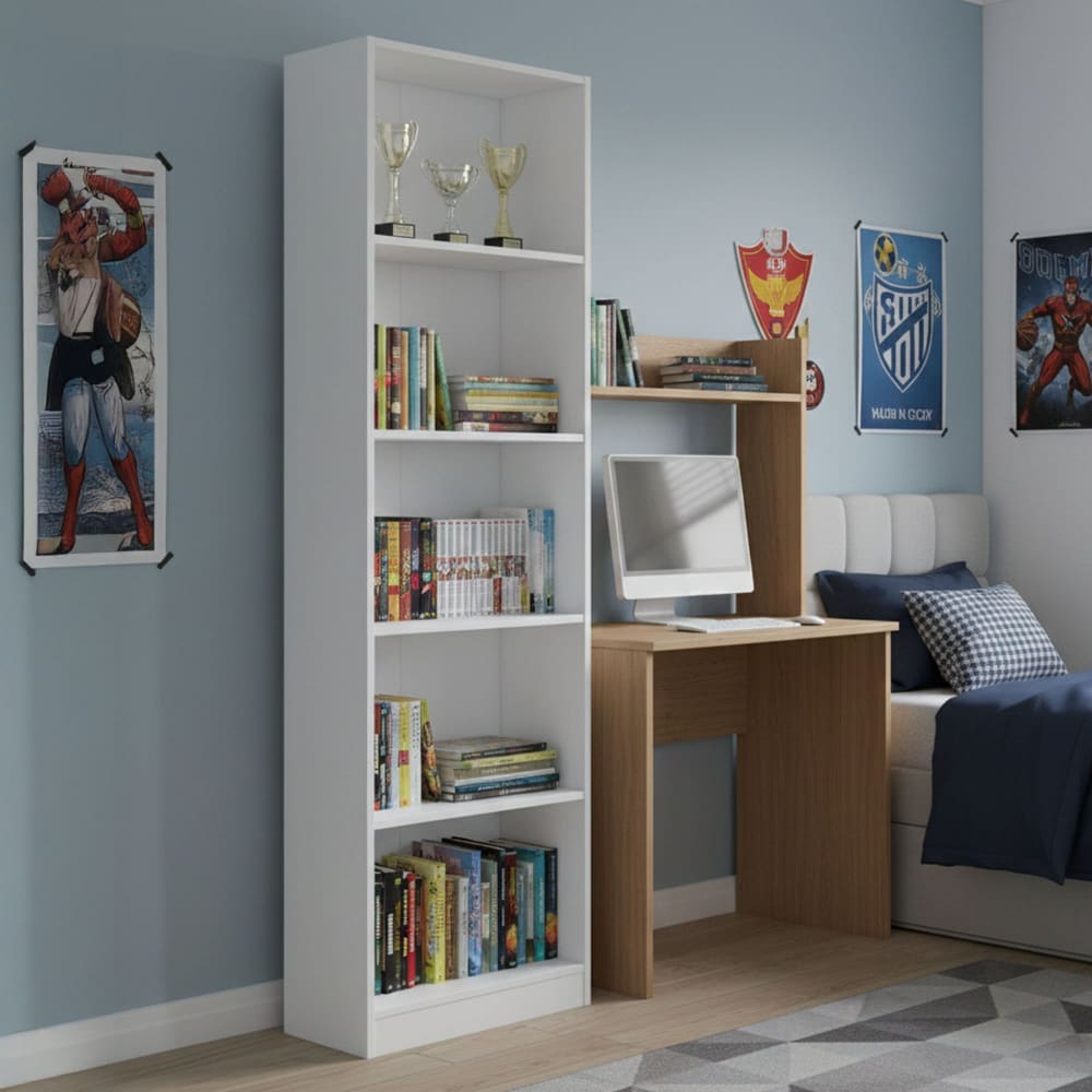 Bibliothèque effet bois blanc 52x25 cm - Maisons du Monde