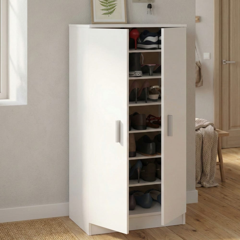 Armoire polyvalente à 2 portes effet bois blanc 55x36 cm - Maisons du Monde