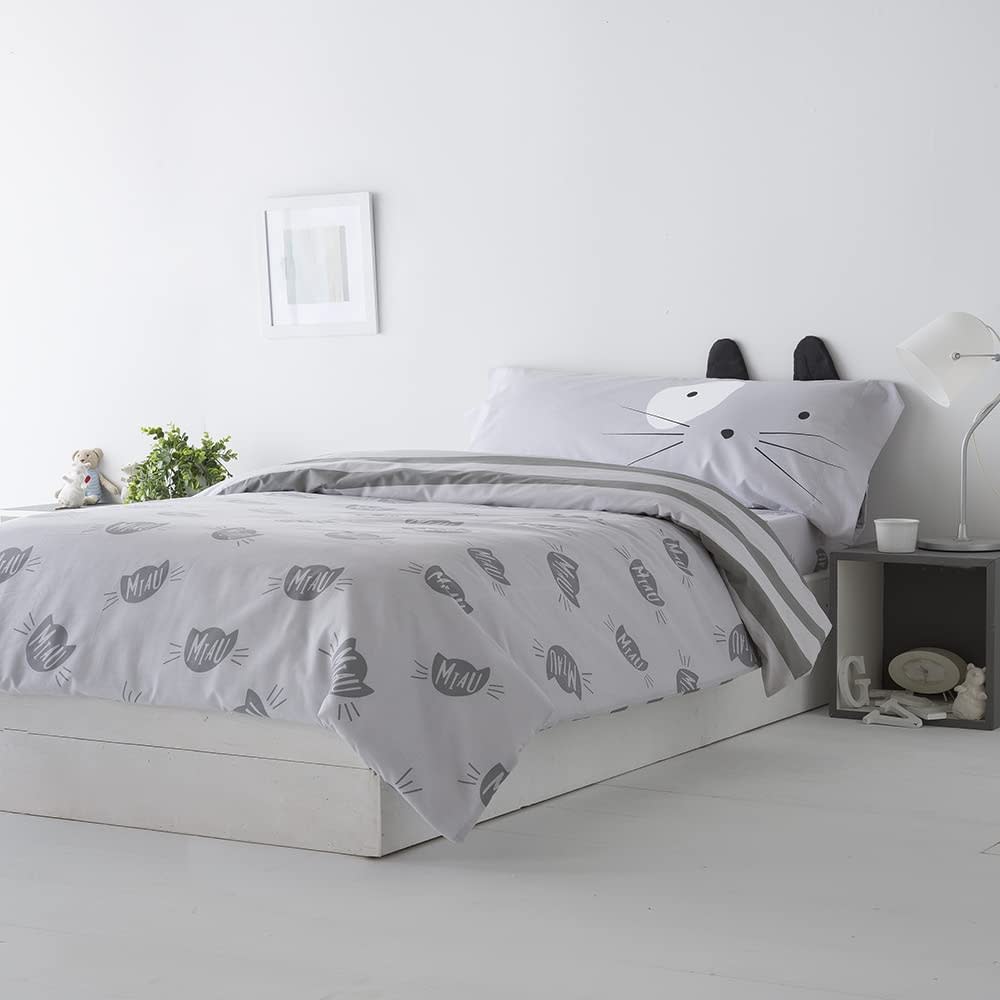 Funda Nordica Infantil algodón poliester GRIS 180x220 Cama de 105 - Maisons du Monde