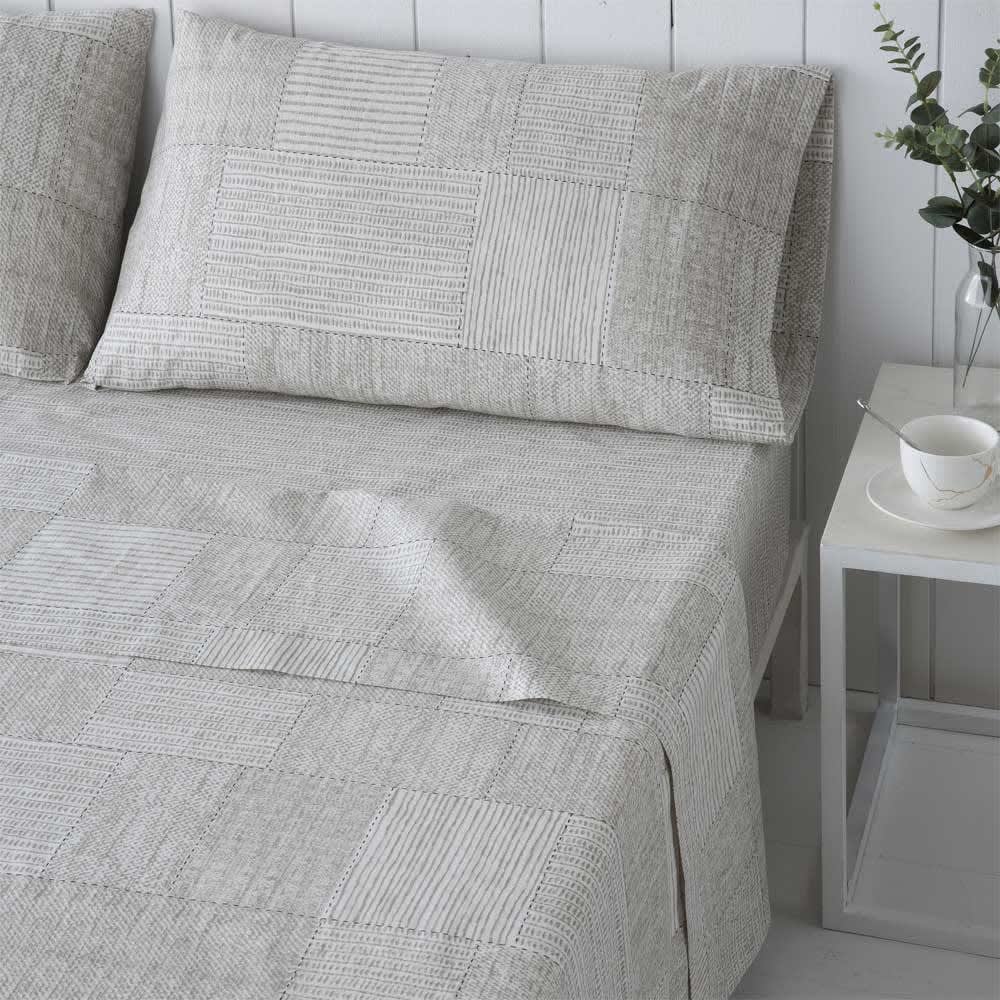 Juego de sábanas 100% algodón orgánico beige 270x260 Cama 180 - Maisons du Monde