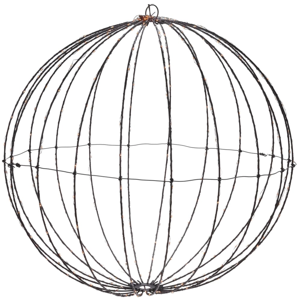MAGIE DI NATALE Prise IP44 pour extérieur. 240 led réparties tout autour de la boule de 40cm. Dimensions: diamètre 40cmCouleur: Blanc chaudMatière:
