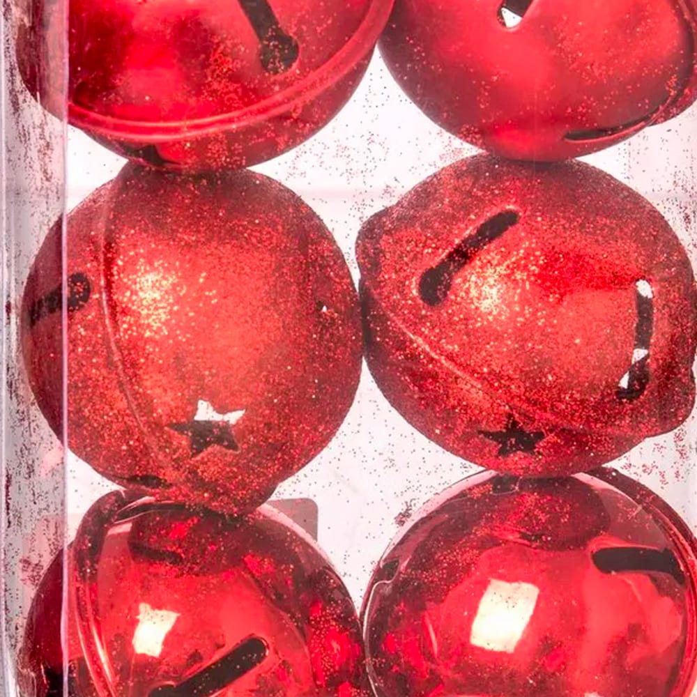 Set de 6 boules de noël cloches rouges - 5cm - Maisons du Monde