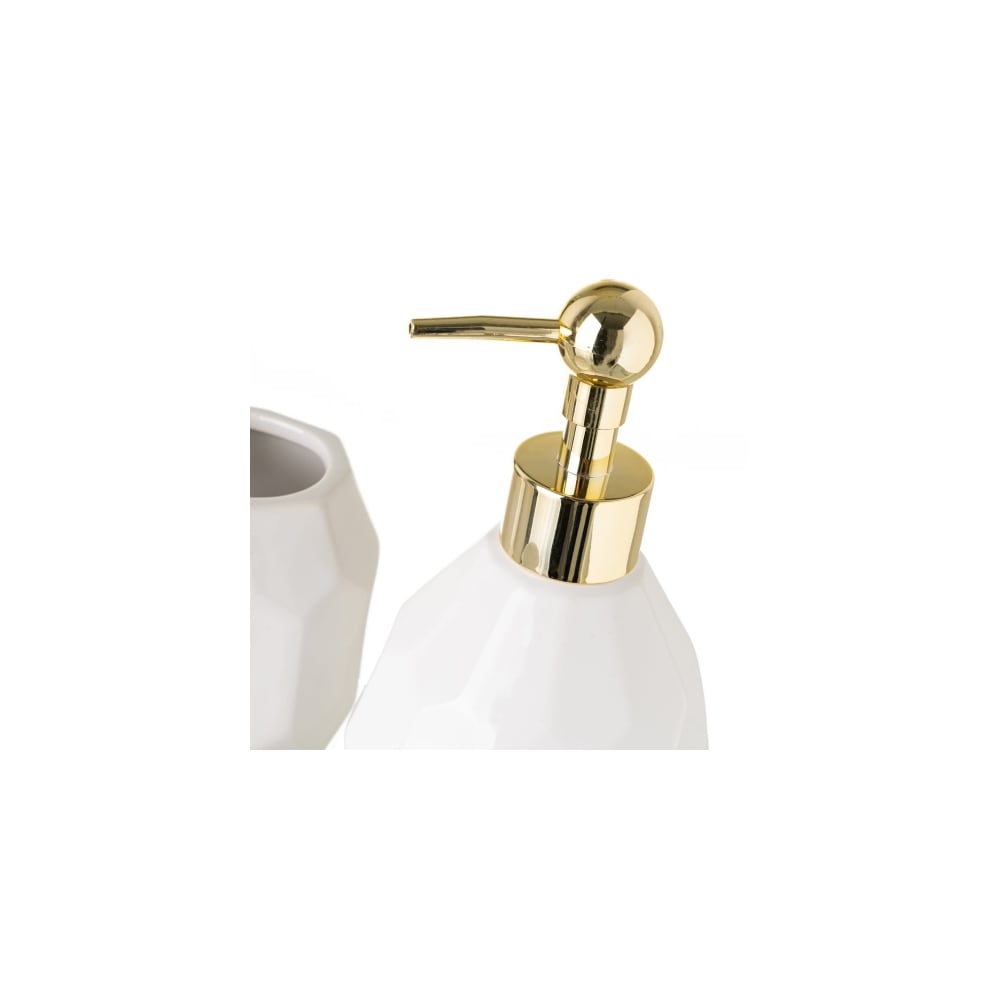 Set salle de bain céramique blanc et or 4 pièces - Maisons du Monde