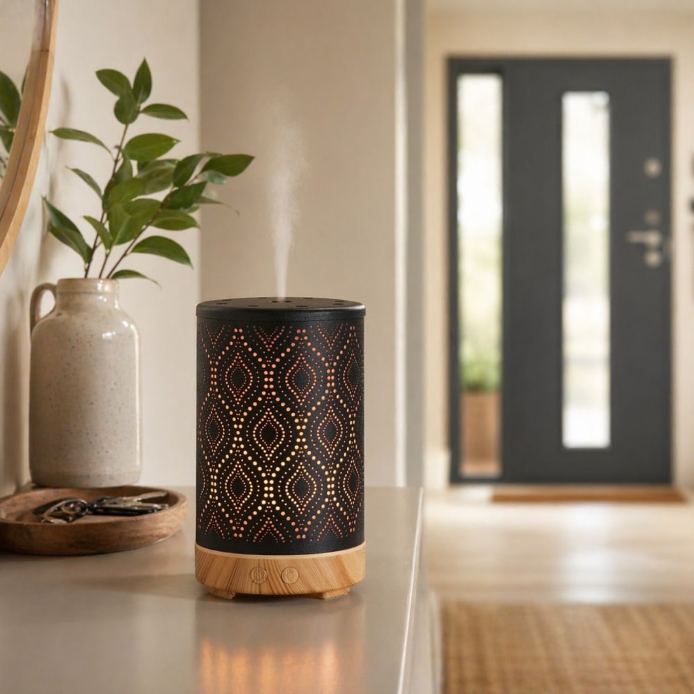 Diffusore a ultrasuoni con telecomando - h22 cm - Nero - Metallo