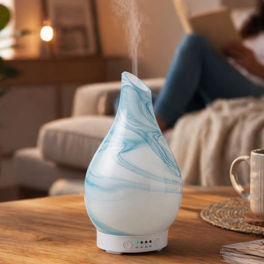 Ultraschall-Diffusor aus weißem Glas - H25 cm - Maisons Du Monde