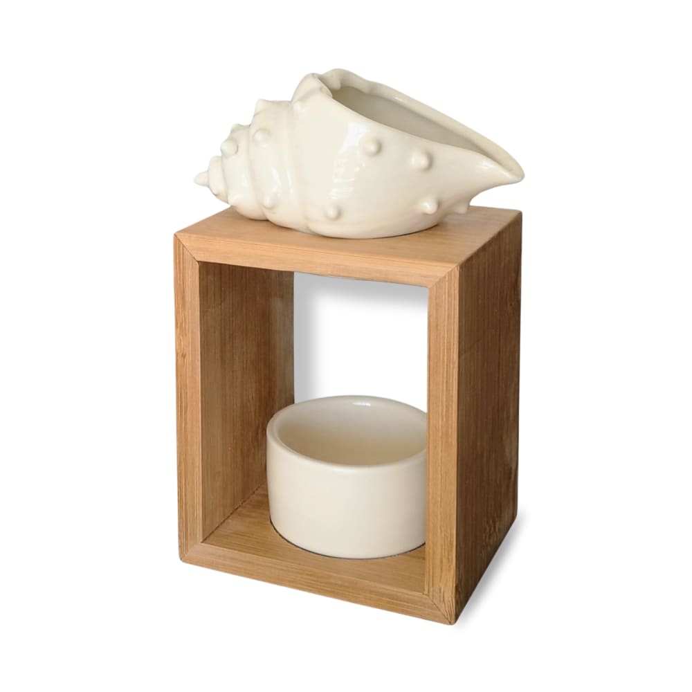 Zen'Arôme Duftbrenner Serie Naturéa aus Keramik und weißem Bambus - H16 - Keramik