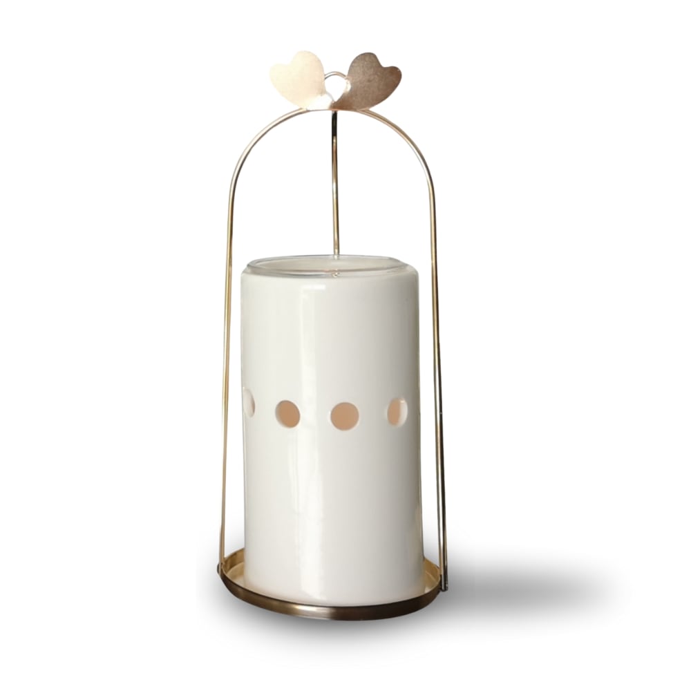 Bruciaprofumi della serie Inspiration in metallo e ceramica - H21 cm - Ceramica
