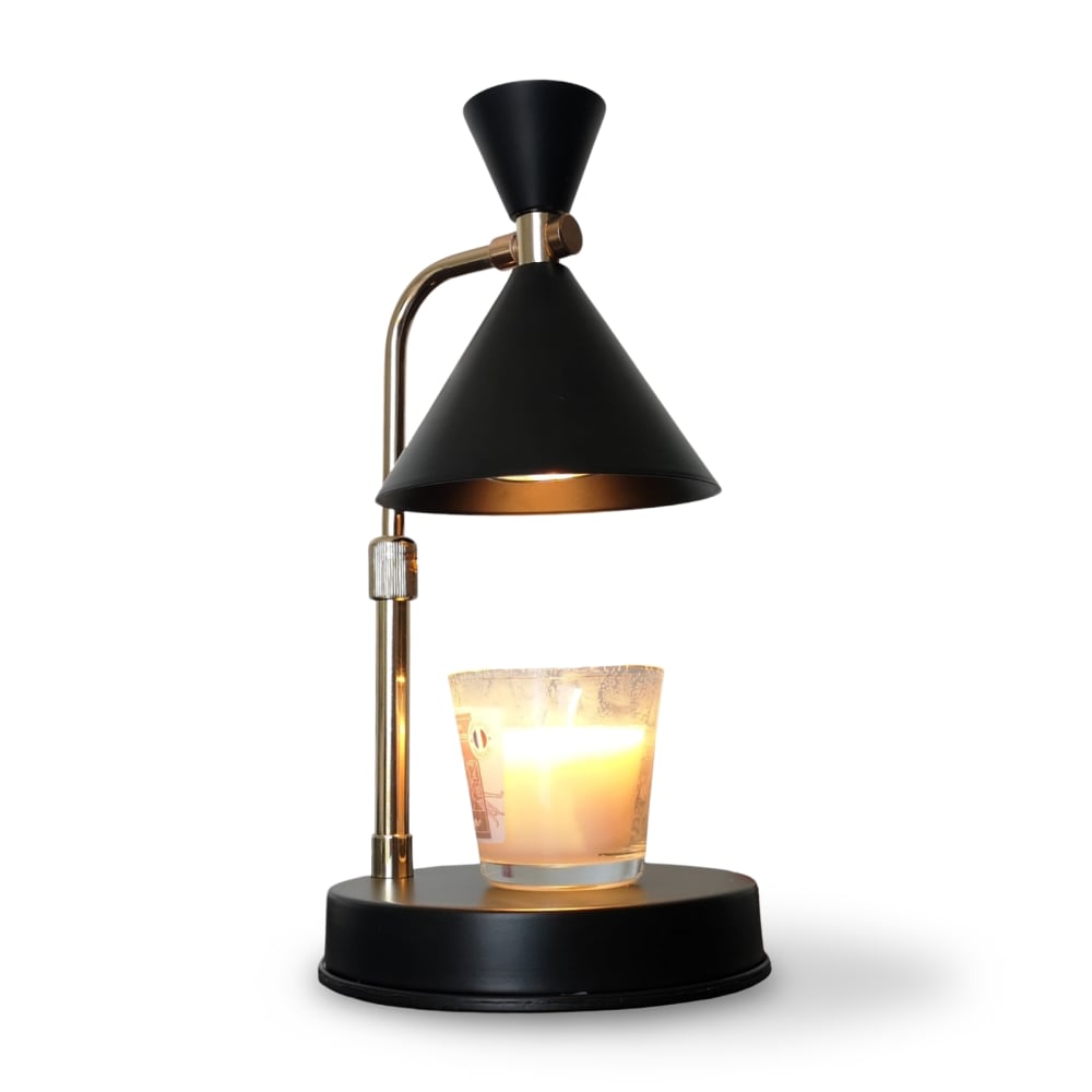 Difusor vela perfumada metal negro con control táctil - h30 cm