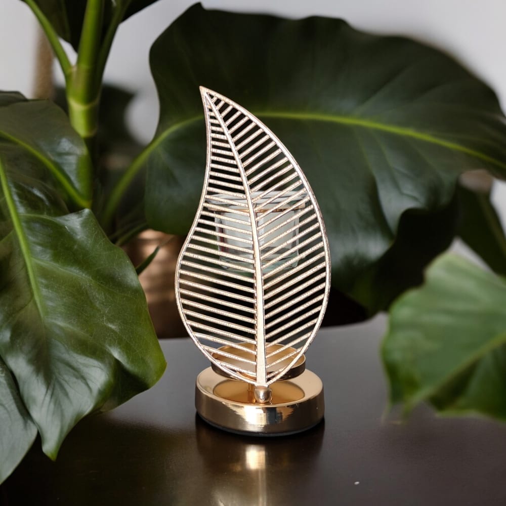 Bruciaprofumi serie Inspiration in metallo e vetro - H20 cm -