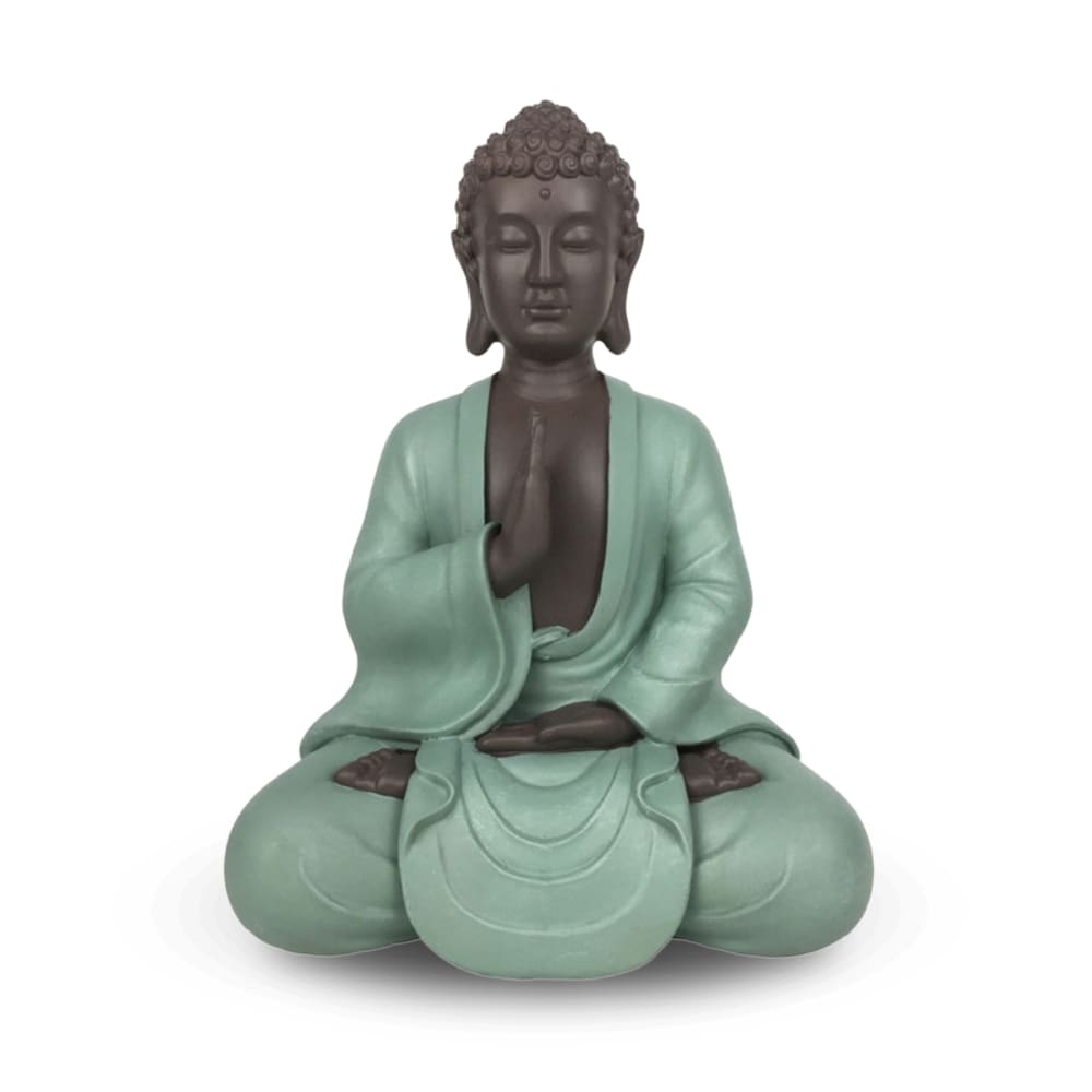 Estatua de decoración bodhi verde en resina - h20 cm